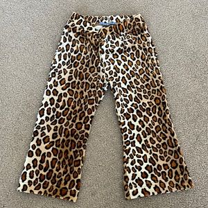 Leopard velour boot cut leggings size 24 months
